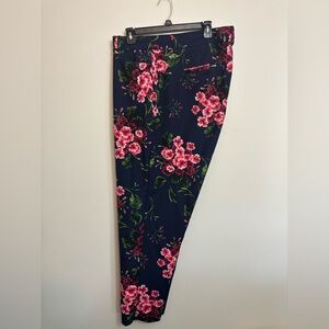ELOQUII Navy Crepe Pant in Floral | Size 18